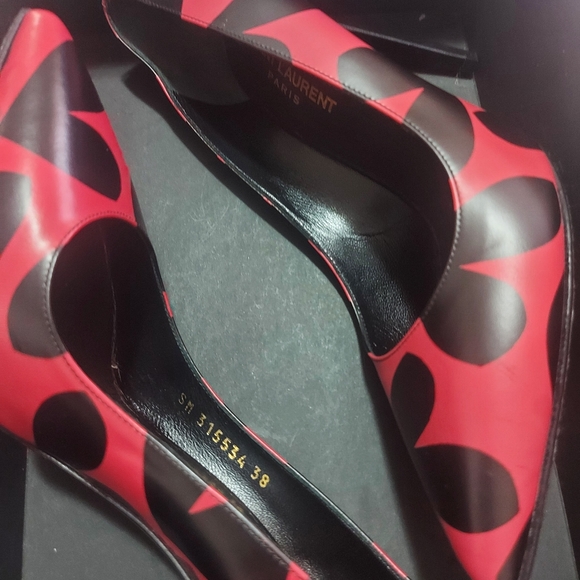 New YSL Heels women size 7.5 color Black And Red beautiful colors Feel Free - Picture 7 of 9